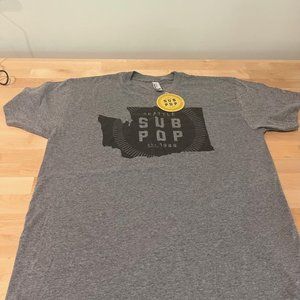 Sub Pop Seattle Unisex Large Grey Tshirt